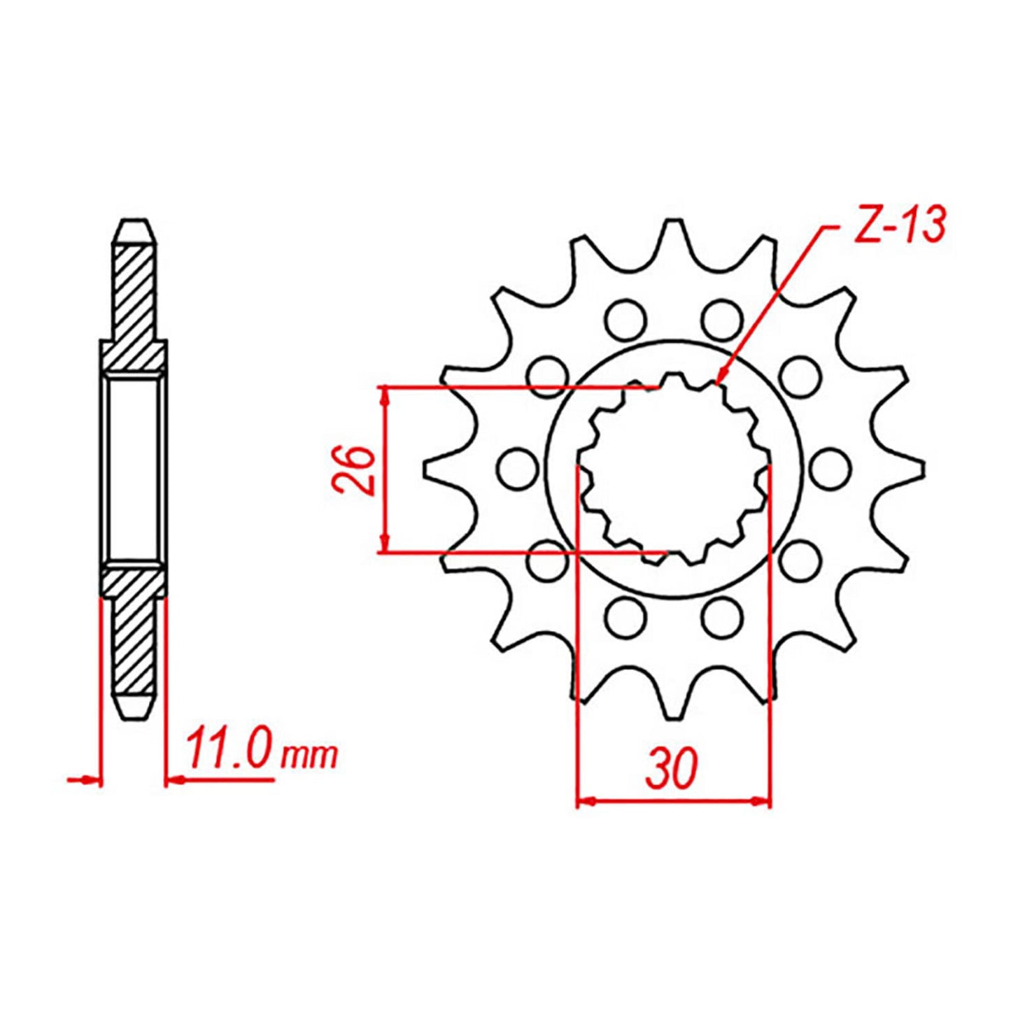 MTX 1591 Steel Front Sprocket #525 (15T) (10-591-15)