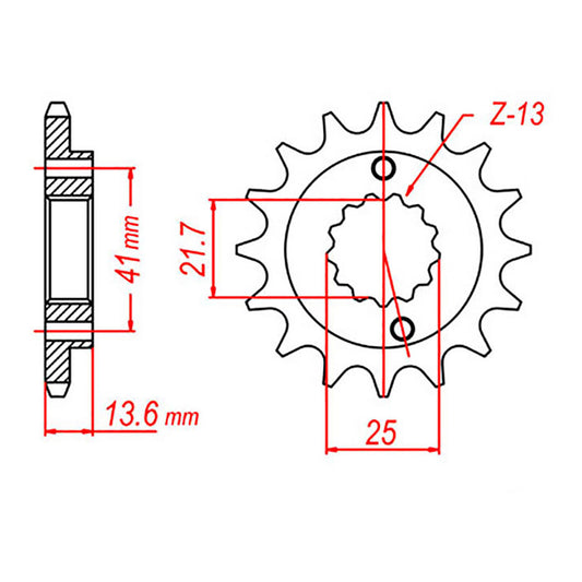 MTX 1307 Steel Front Sprocket #520 (15T) (10-MBN-15)