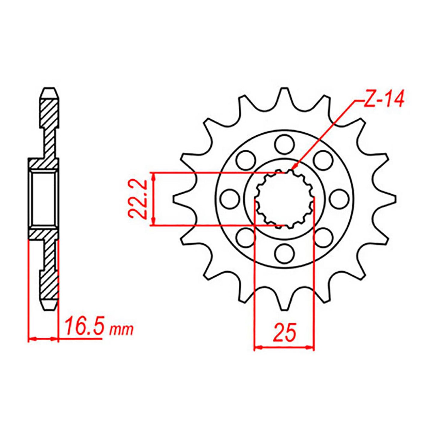 MTX 741 Steel Front Sprocket #525 (15T) (10-741-15)