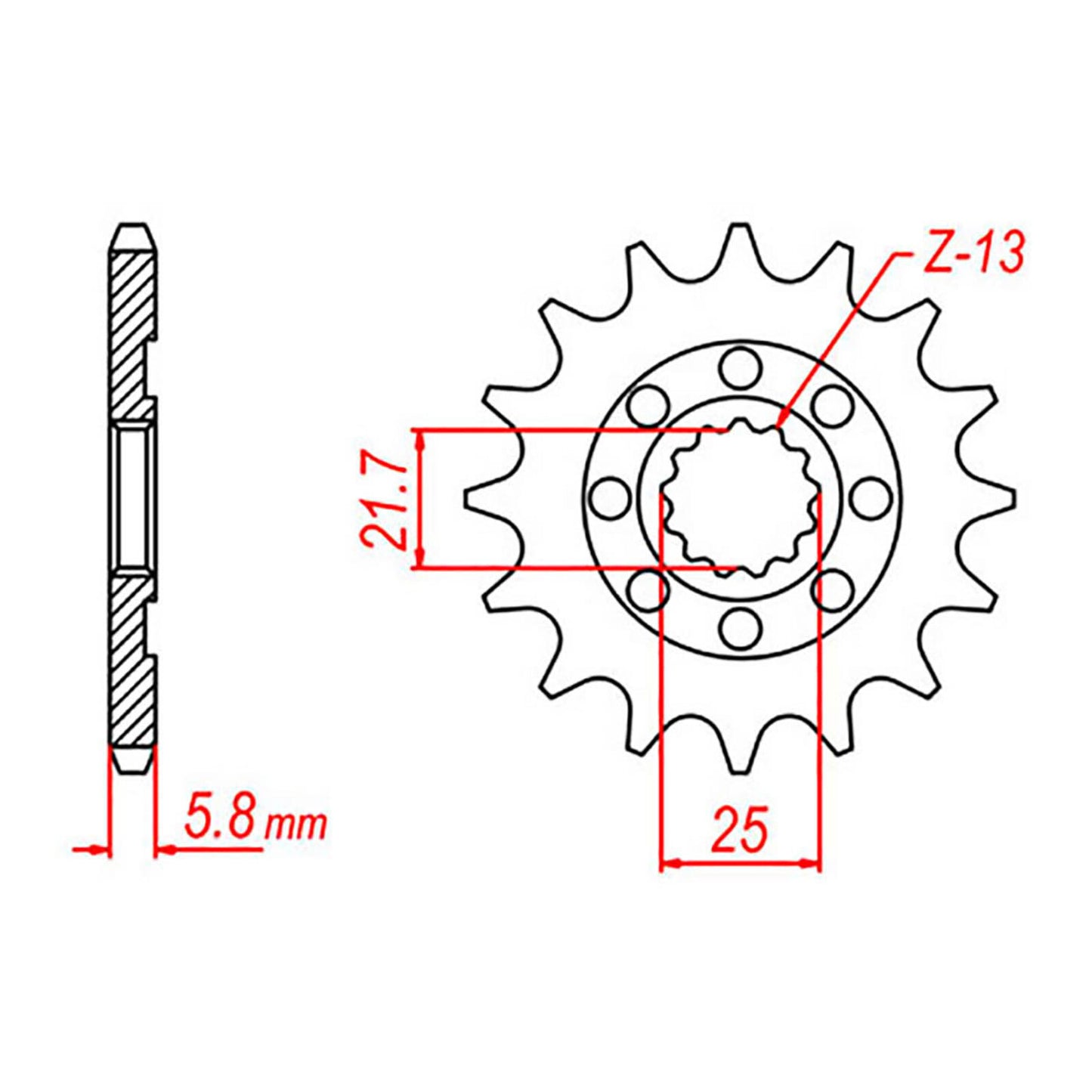 MTX 1565 Steel Front Sprocket #520 (15T) (10-017-15)