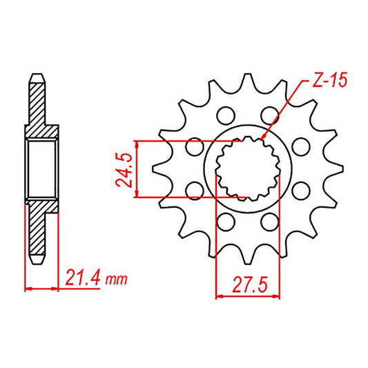 MTX 37600 Steel Front Sprocket #525 (16T)