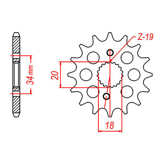 MTX 1310 Steel Front Sprocket #420 (16T) (10-KSE-16)