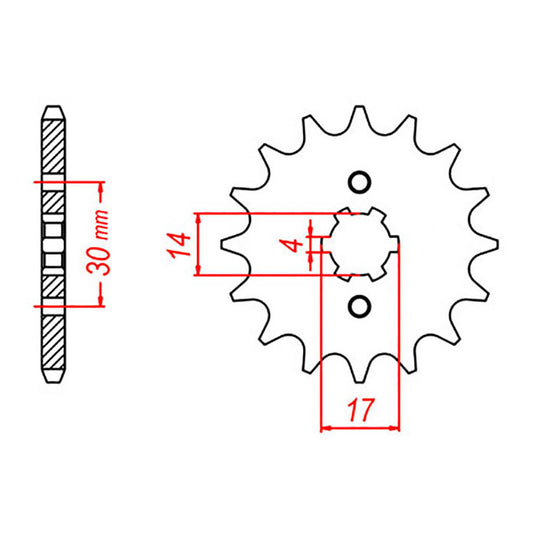 MTX 273 Steel Front Sprocket #428 (14T) (10-273-14)