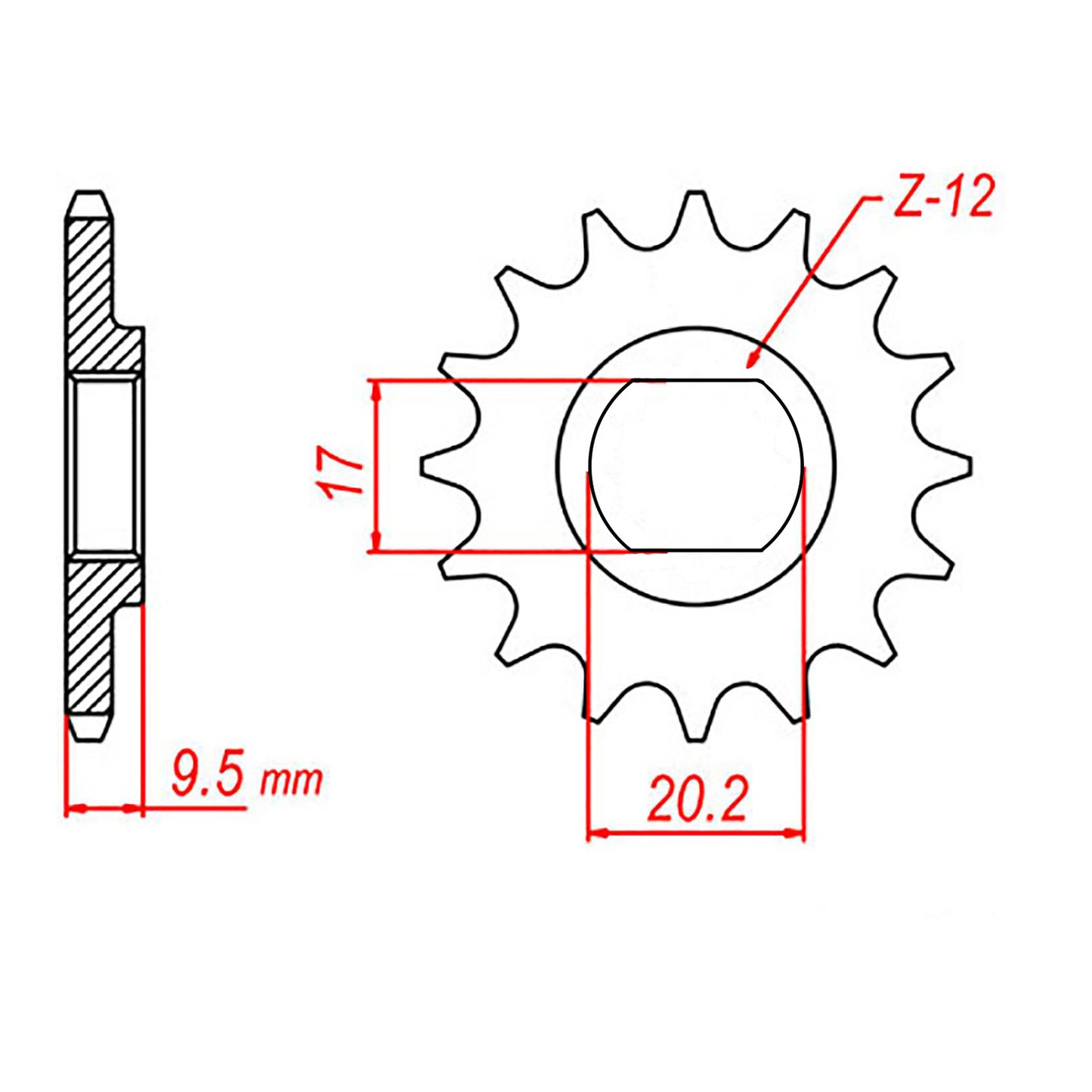 MTX KTM 50 (KT3) Steel Front Sprocket #415 (11T) (10-KT3-11)