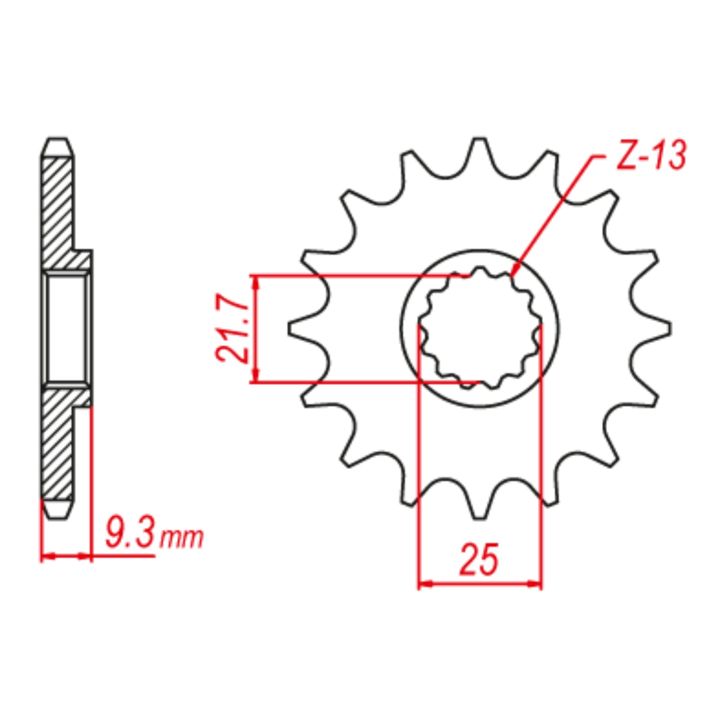 MTX 1539 Steel Front Sprocket #520 (13T) (10-539-13)