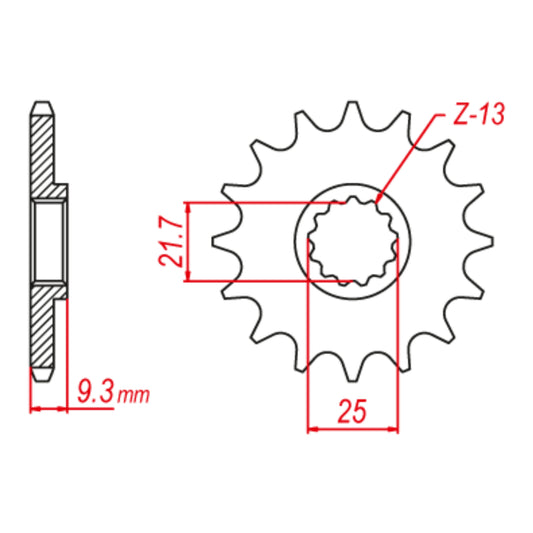 MTX 1539 Steel Front Sprocket #520 (13T) (10-539-13)