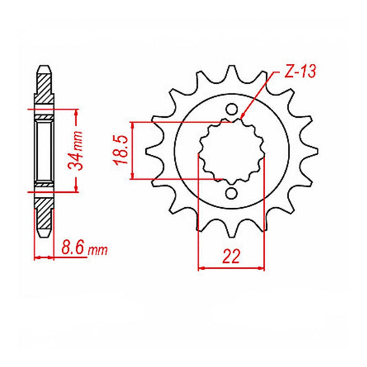 MTX 1908 Steel Front Sprocket #520 (15T) (10-RC3-15)