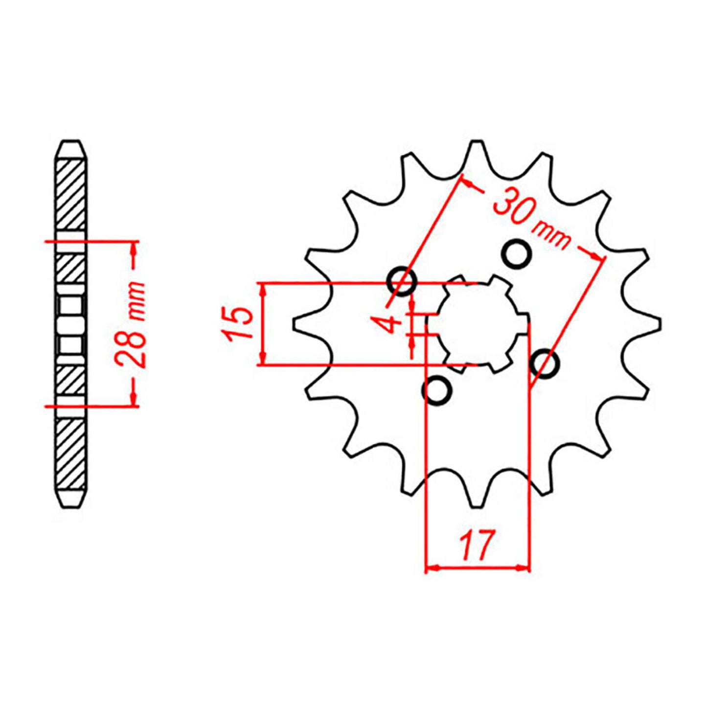 MTX 253 Steel Front Sprocket #420 (14T) (10-116-14)
