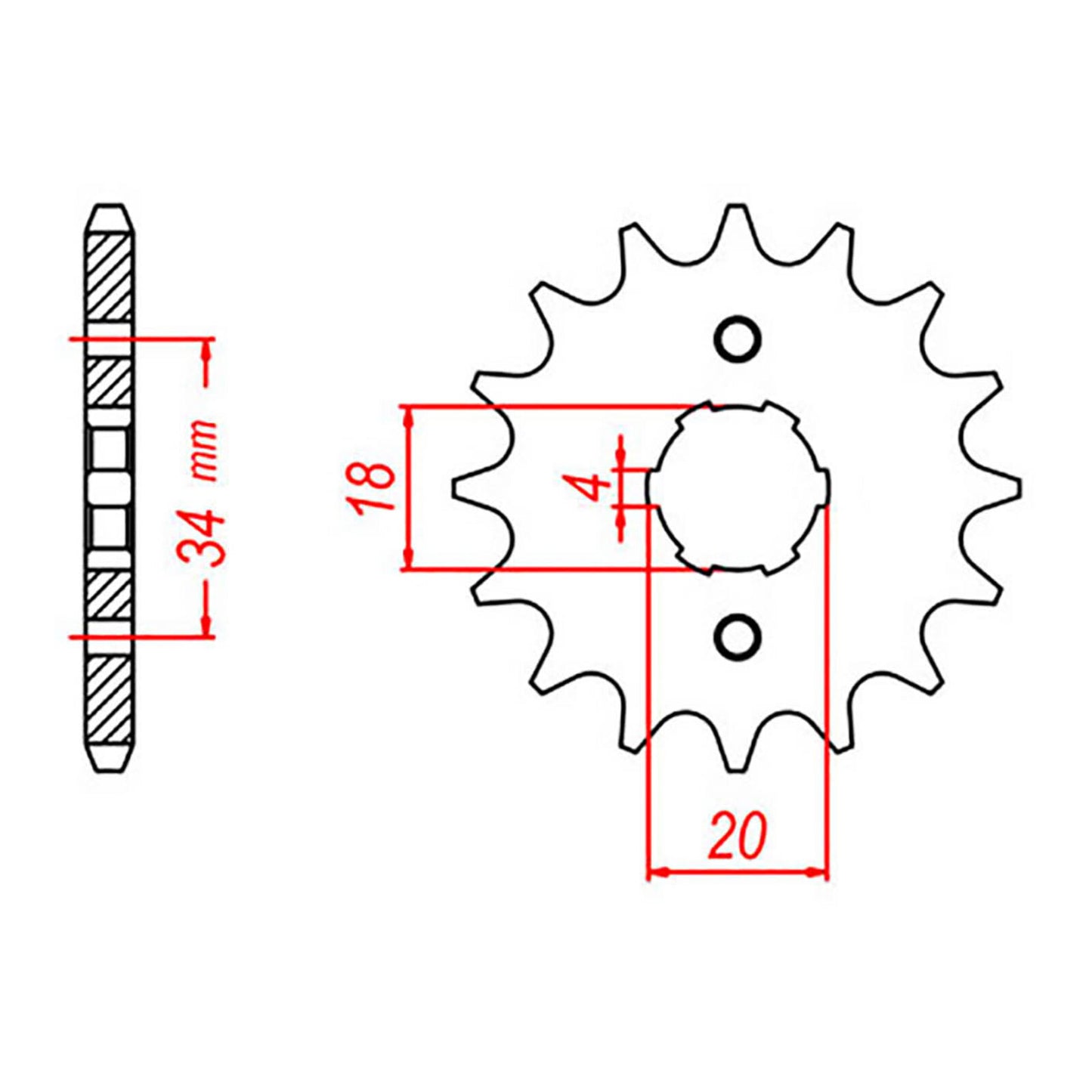 MTX 259 Steel Front Sprocket #428 (15T) (10-437-15)