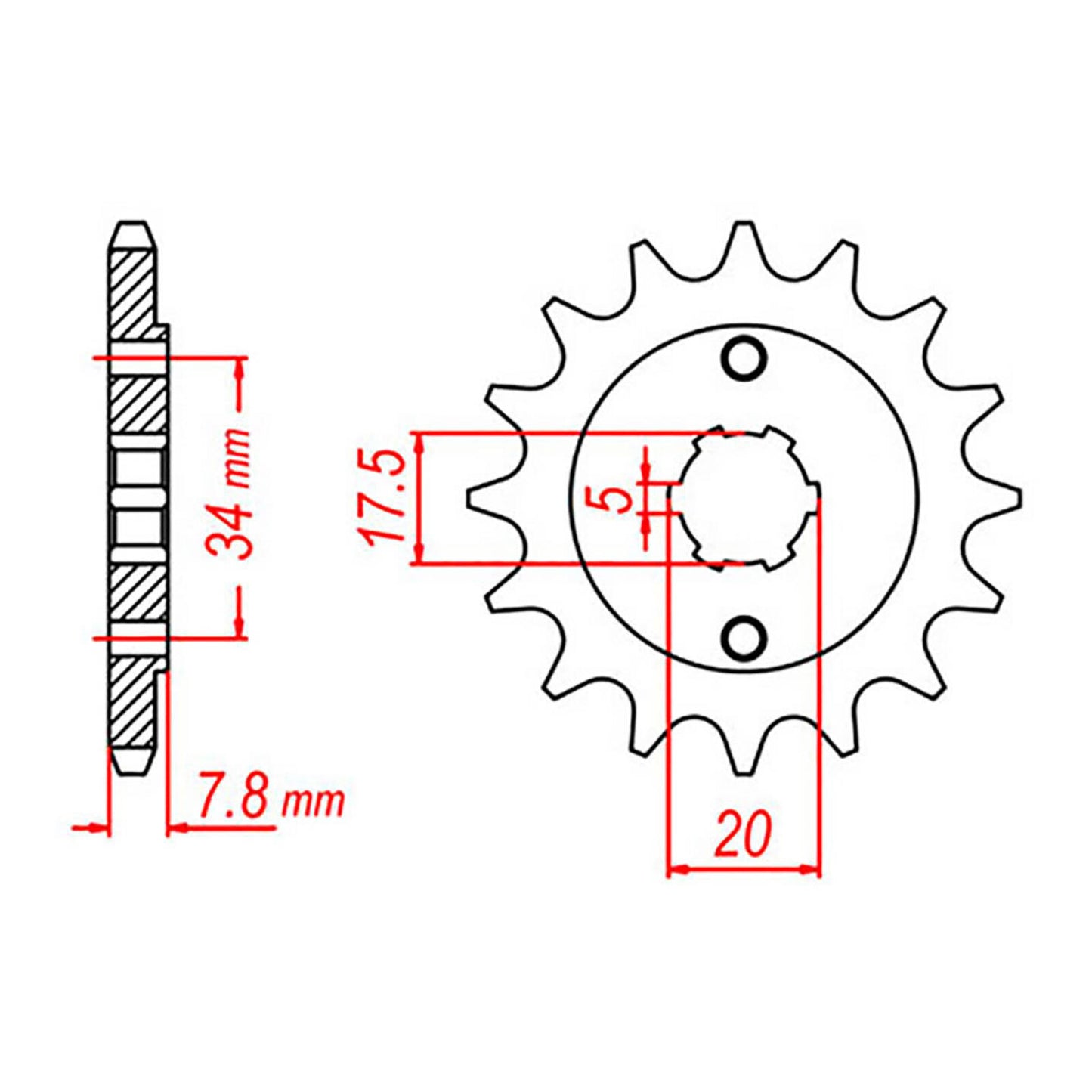 MTX 327 Steel Front Sprocket #520 (12T) (10-KR0-12)