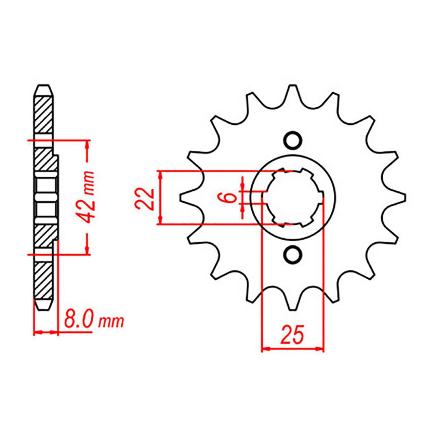 MTX 281 Steel Front Sprocket #520 (15T) (10-429-15)
