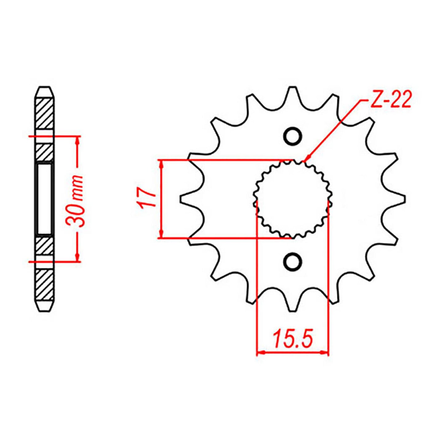 MTX 1256 Steel Front Sprocket #420 (14T) (10-GC4-14)
