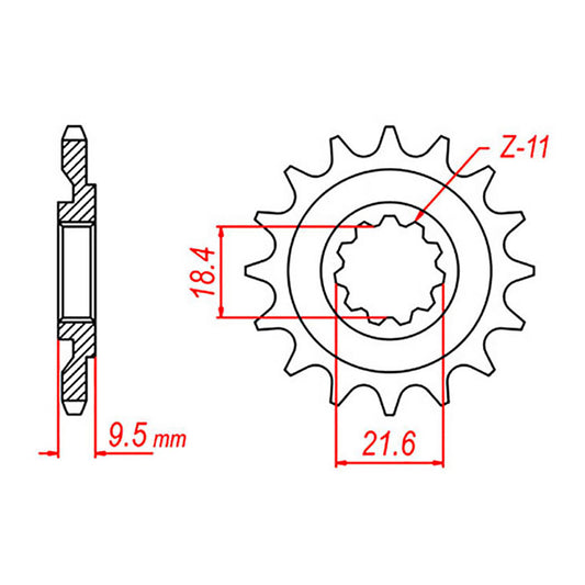 MTX 285 Steel Front Sprocket #520 (14T) (10-ML3-14)