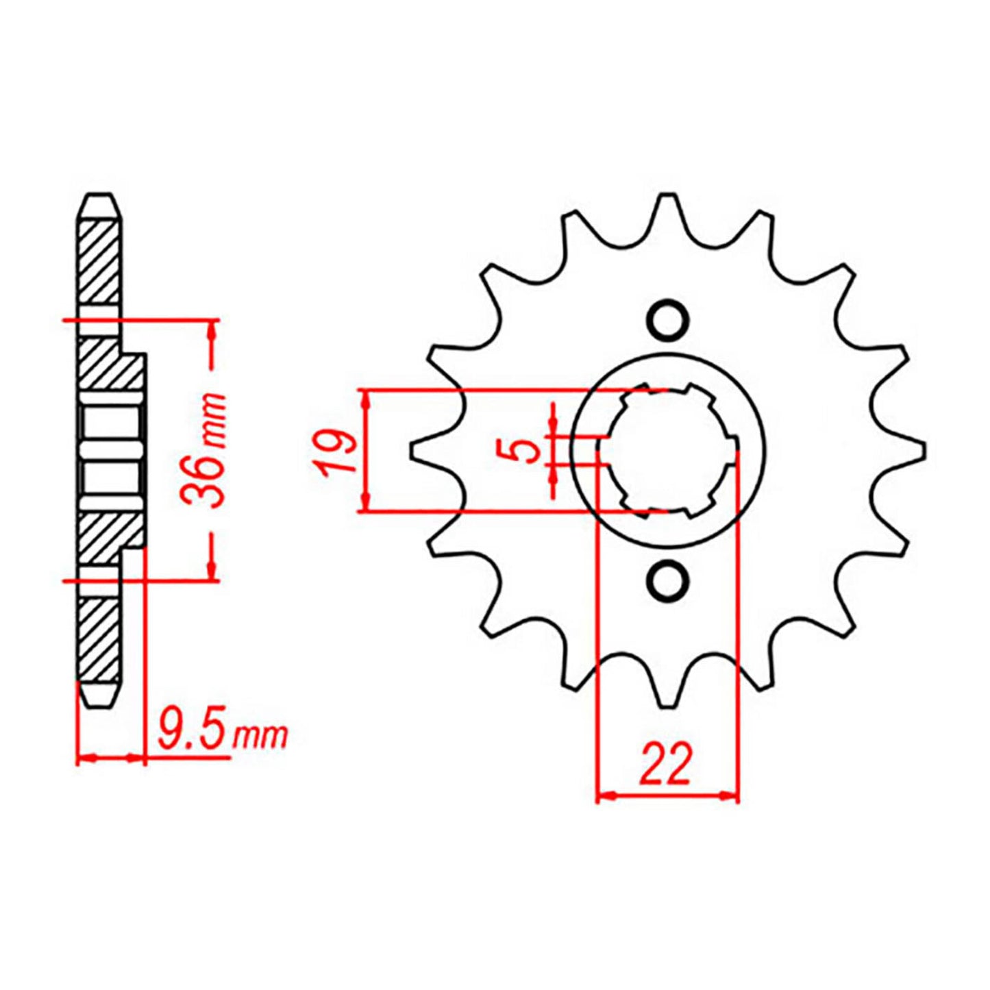 MTX 337 Steel Front Sprocket #520 (15T) (10-KA4-15)