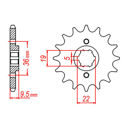MTX 337 Steel Front Sprocket #520 (15T) (10-KA4-15)