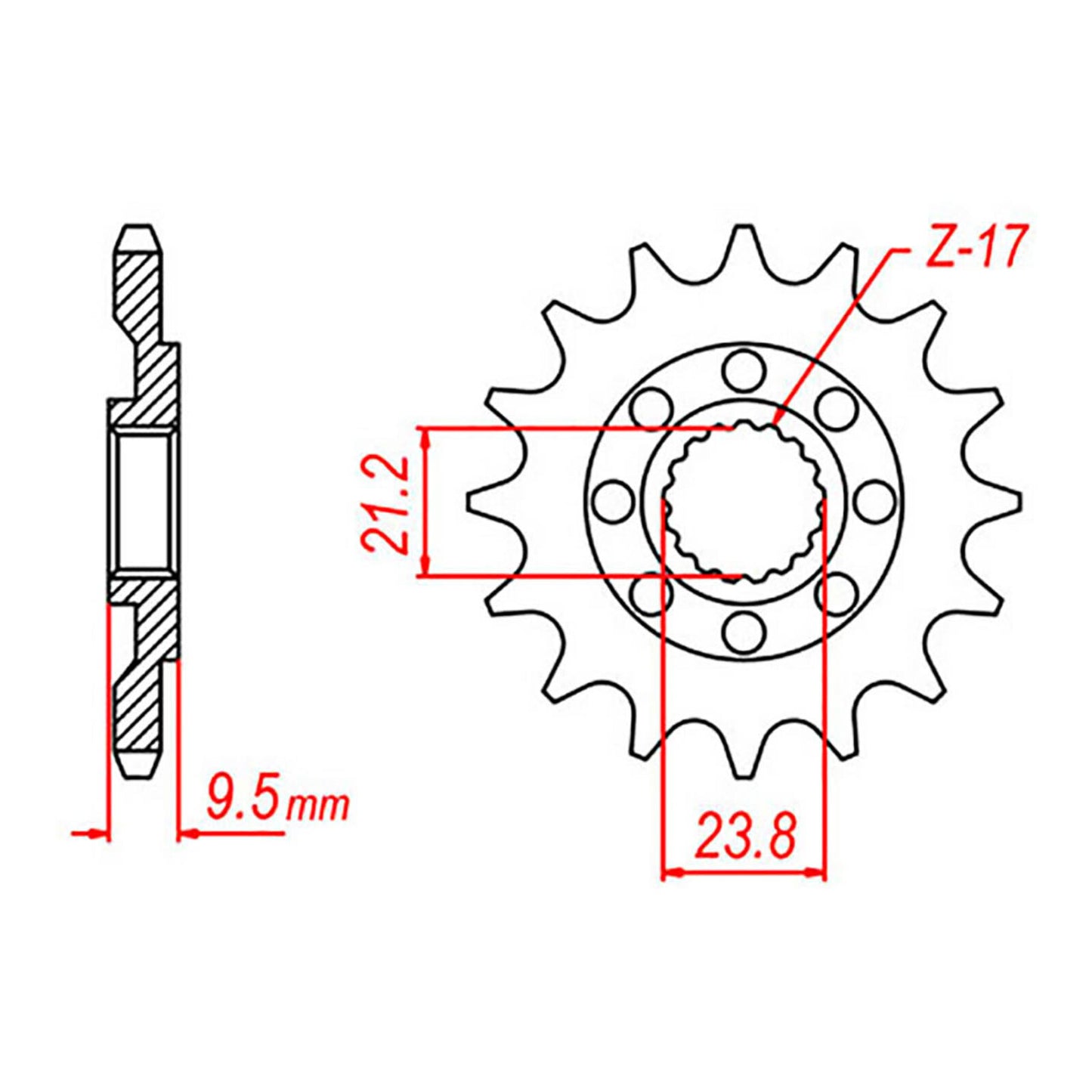 MTX 284 Steel Front Sprocket #520 (13T) (10-ML4-13)