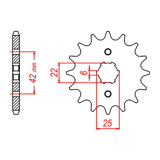 MTX 278 Steel Front Sprocket #530 (17T) (10-344-17)