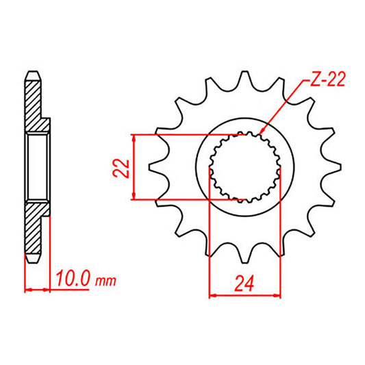 MTX 402 Steel Front Sprocket #520 (16T) (10-BMW-16)