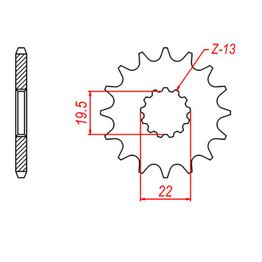 MTX 1439 Steel Front Sprocket #520 (13T) (10-05C-13)