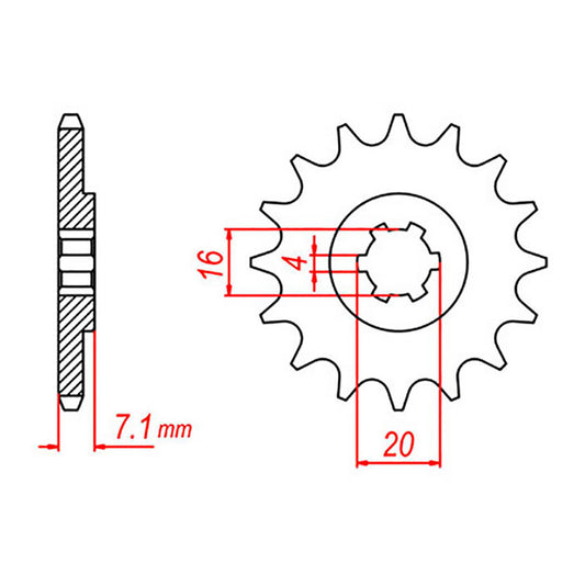 MTX 422 Steel Front Sprocket #520 (12T) (10-290-12)