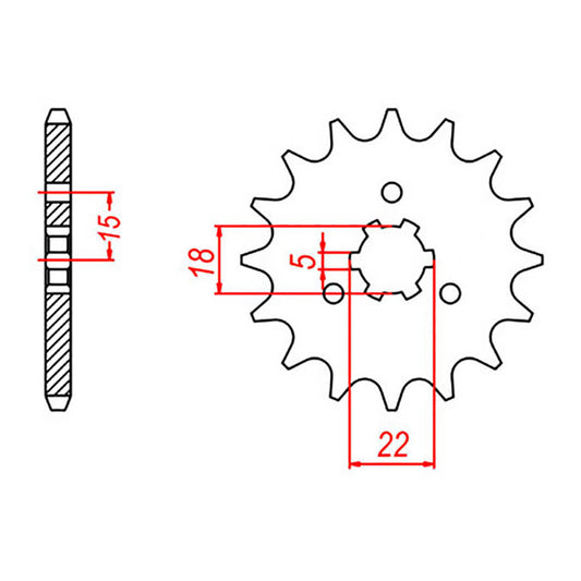 MTX 1445 Steel Front Sprocket #520 (13T) (10-223-13)