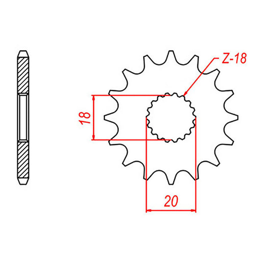 MTX 426 Steel Front Sprocket #428 (14T) (10-417-14)