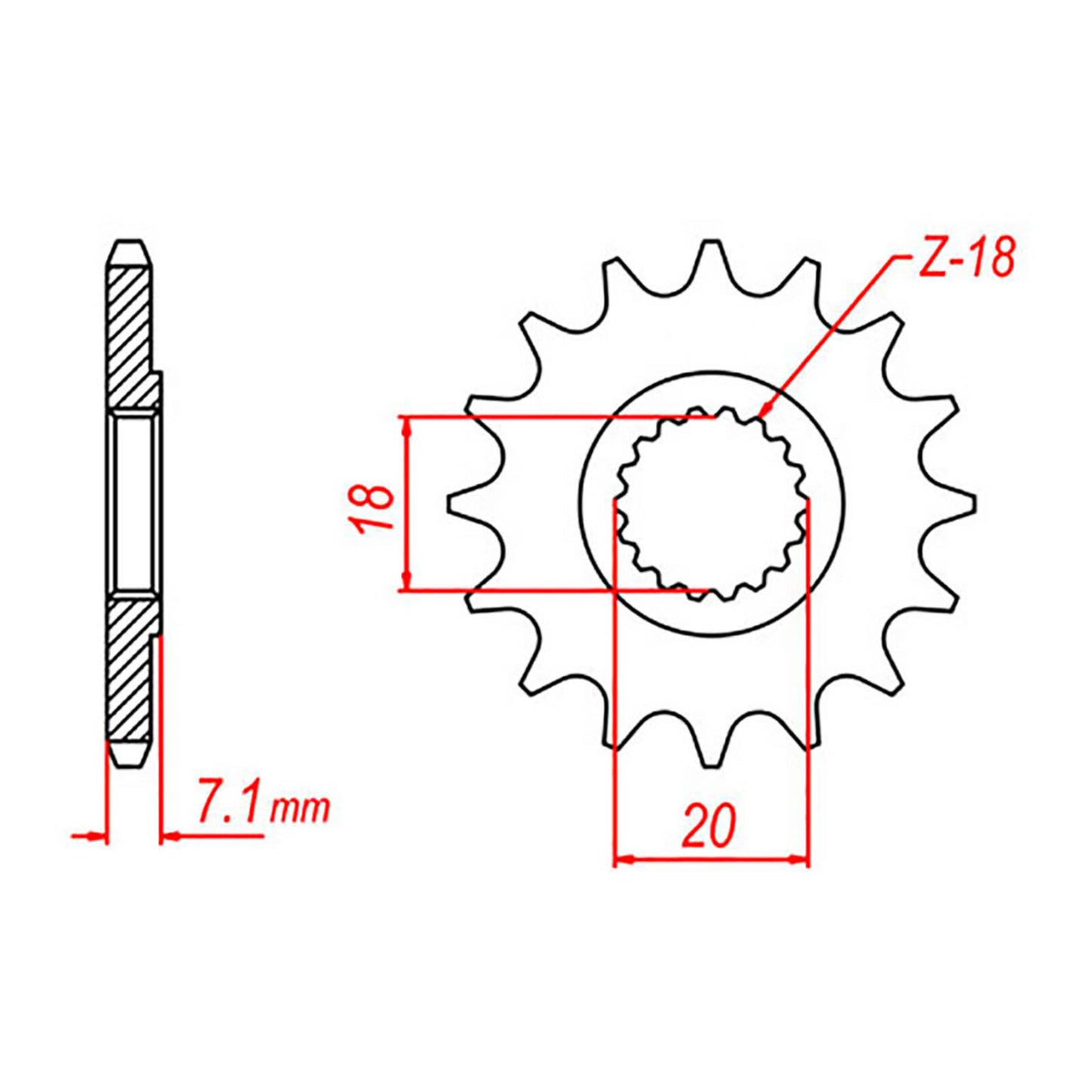 MTX 427 Steel Front Sprocket #520 (12T) (10-141-12)