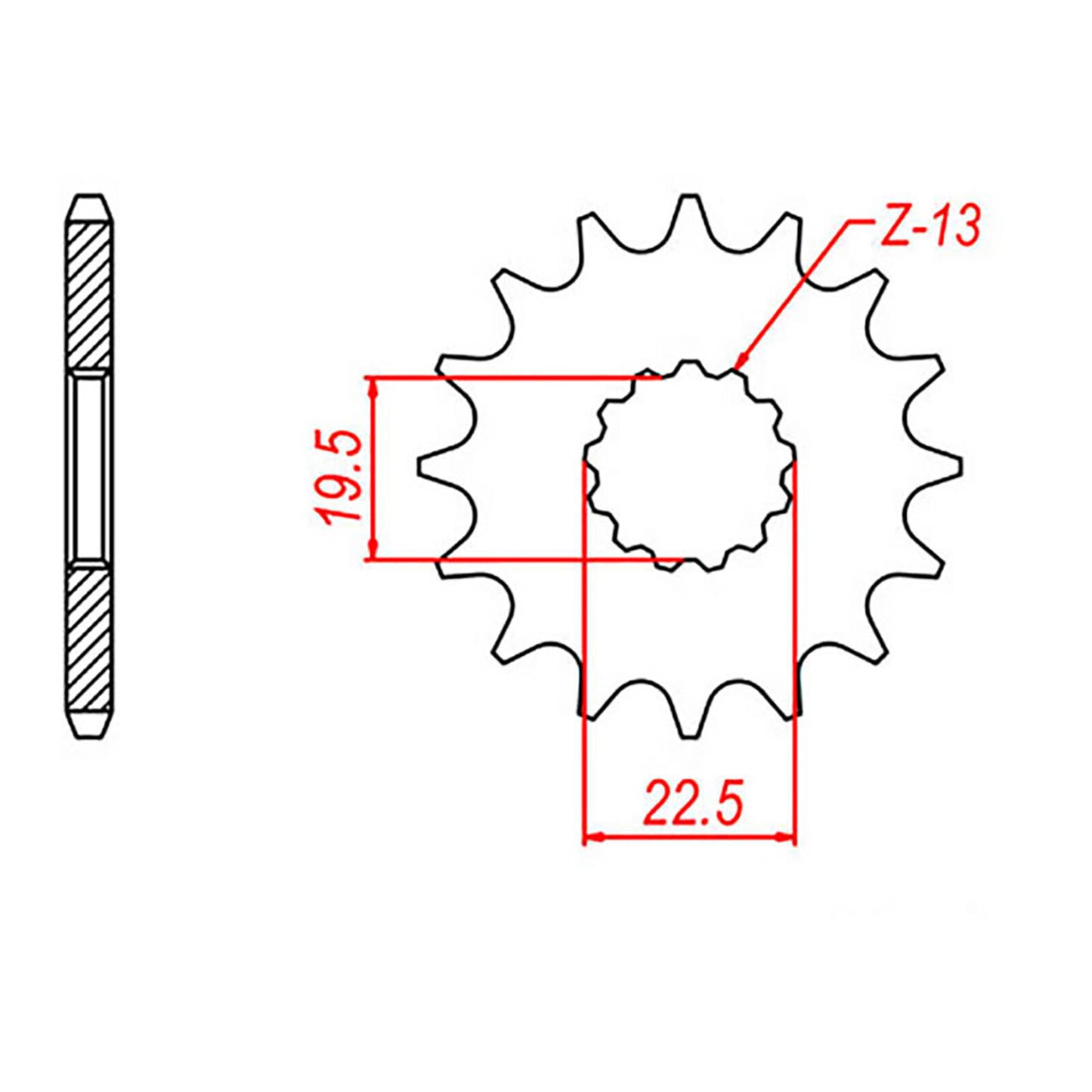 MTX 433 Steel Front Sprocket #525 (14T) (10-307-14)