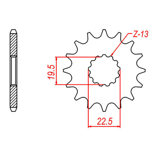 MTX 433 Steel Front Sprocket #525 (14T) (10-307-14)