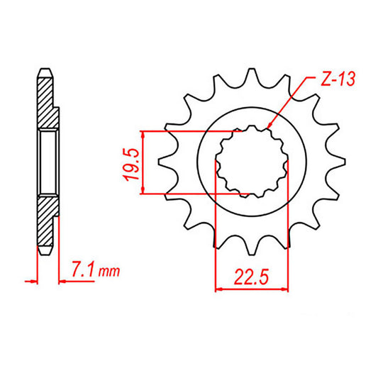 MTX 434 Steel Front Sprocket #520 (15T) (10-324-15)