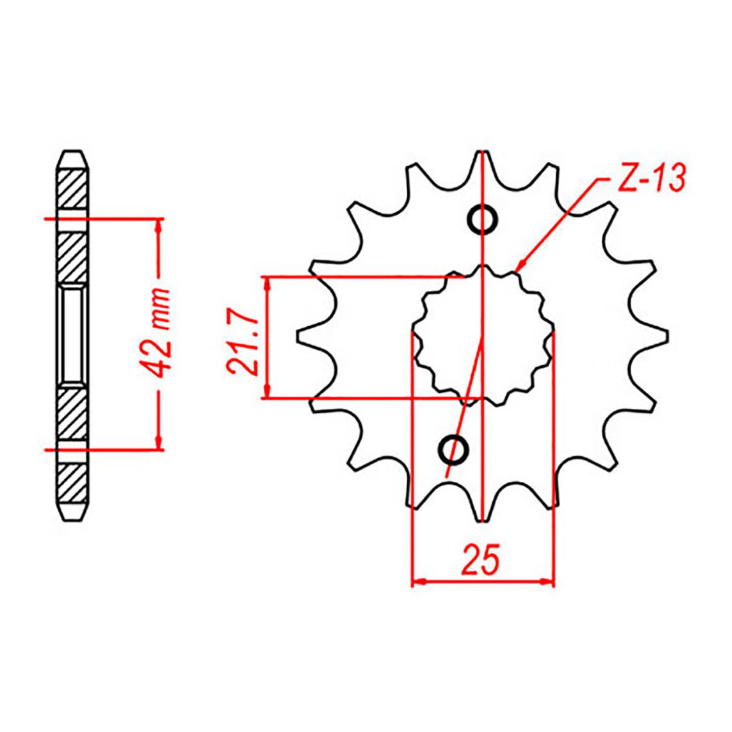 MTX 436/565 Steel Front Sprocket #520 (14T) (10-167-14)