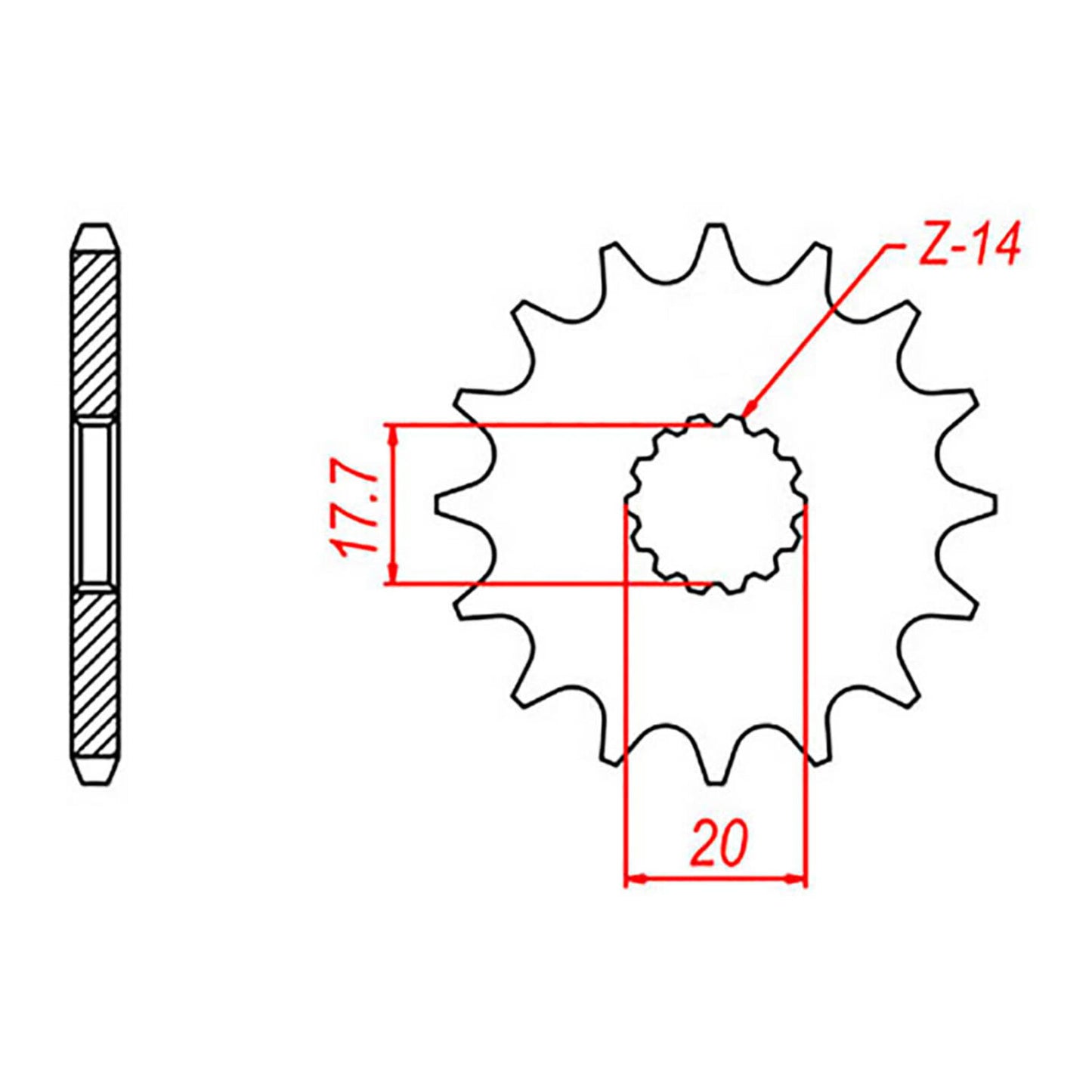 MTX 564 Steel Front Sprocket #520 (13T) (10-2HG-13)