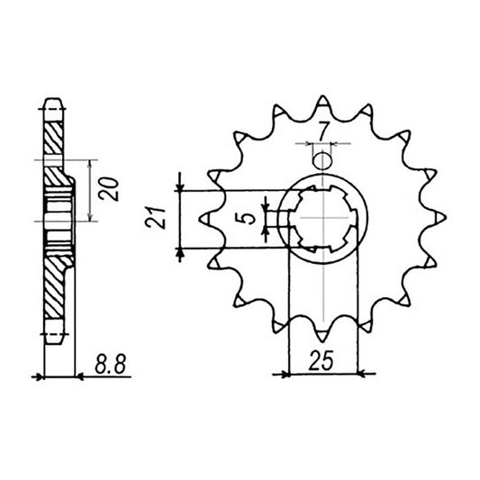 MTX 507 Steel Front Sprocket #520 (16T) (10-HQ3-16)