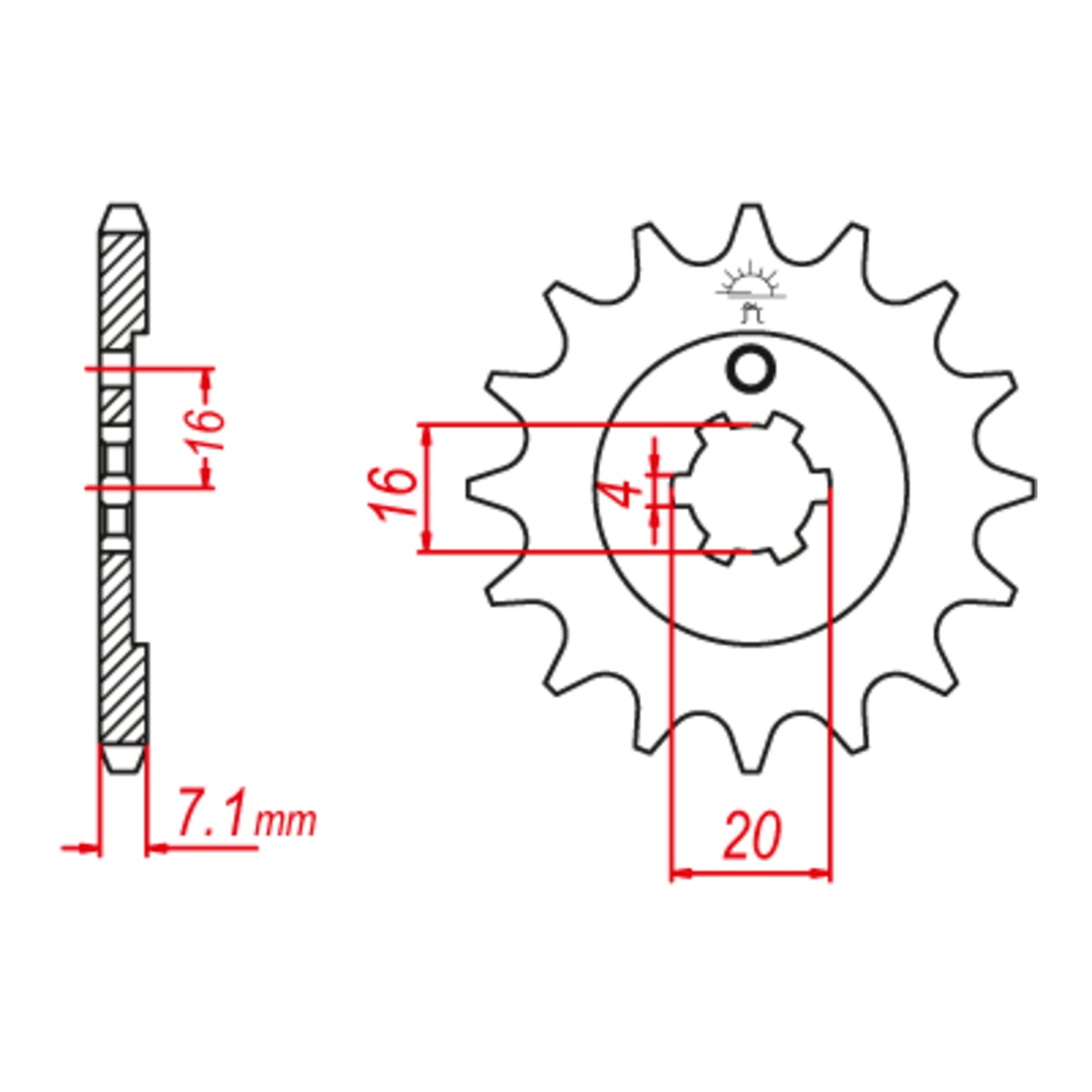 MTX 555 Steel Front Sprocket #428 (13T )