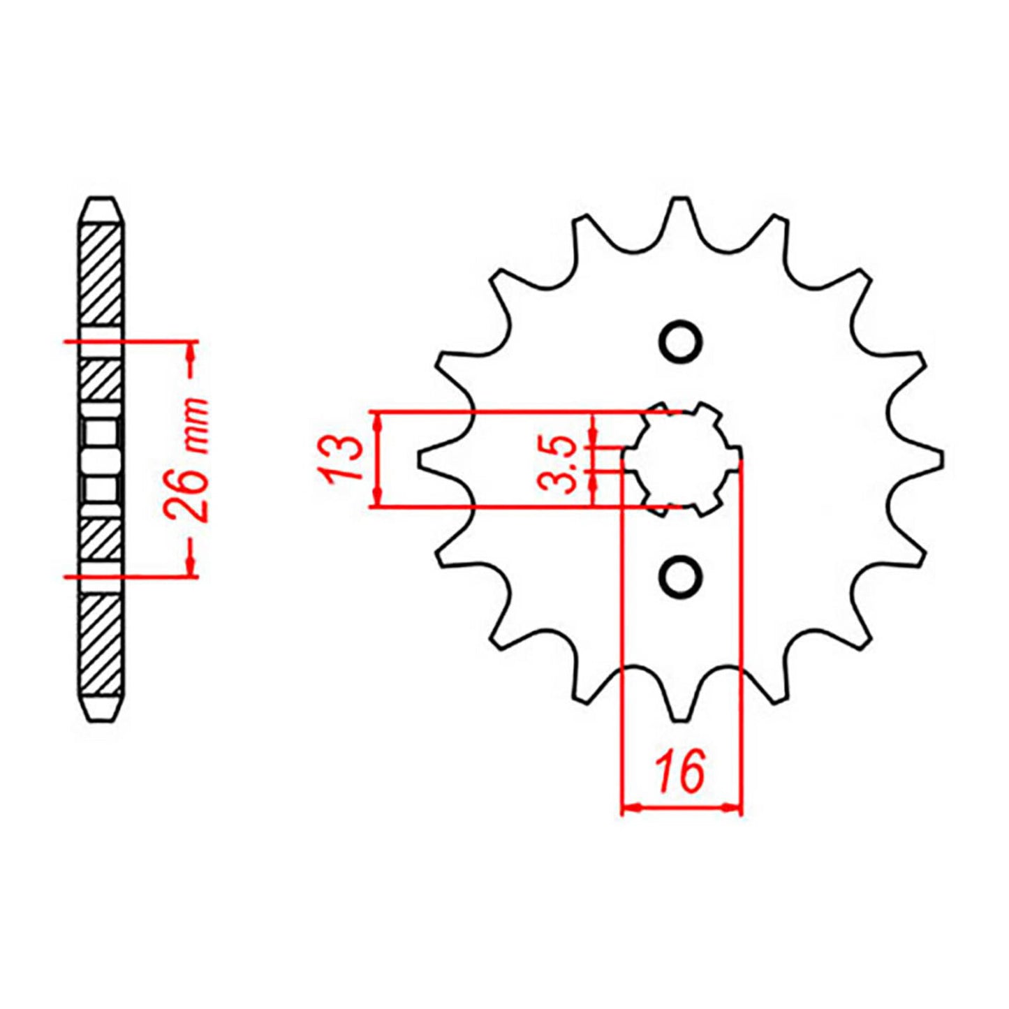 MTX 563 Steel Front Sprocket #420 (12T) (10-257-12)