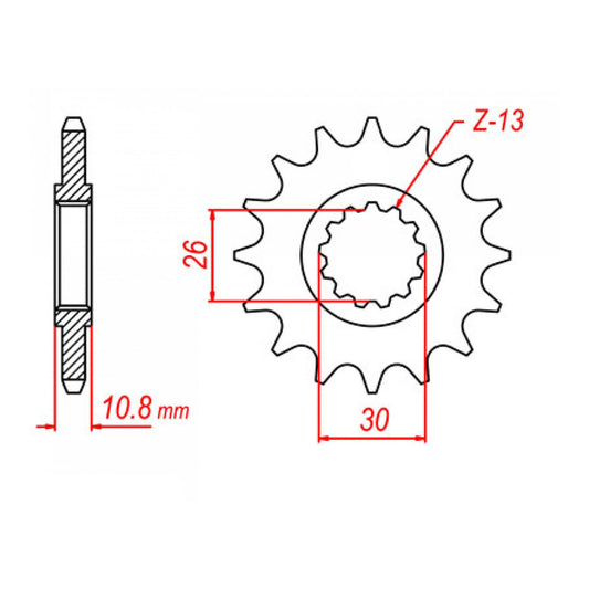 MTX 579 Steel Front Sprocket #530 (14T) (10-36Y-14)