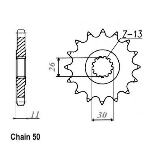 MTX 1579 Hornet Lightweight Steel Front Sprocket #520 (520 Conversion) (17T)