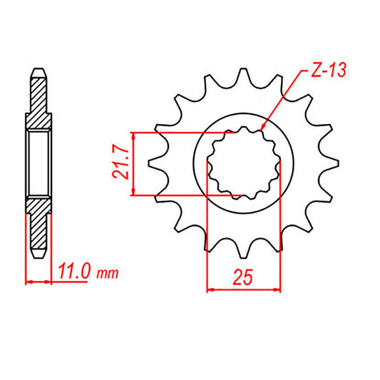 MTX 580 Steel Front Sprocket #530 (16T) (10-1AE-16)