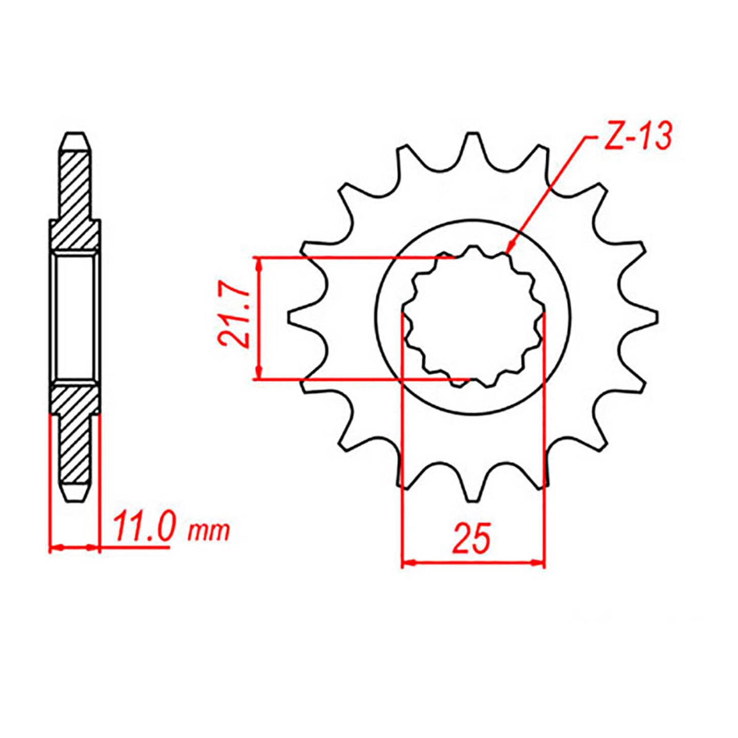 MTX 580 Steel Front Sprocket #530 (17T) (10-1AE-17)