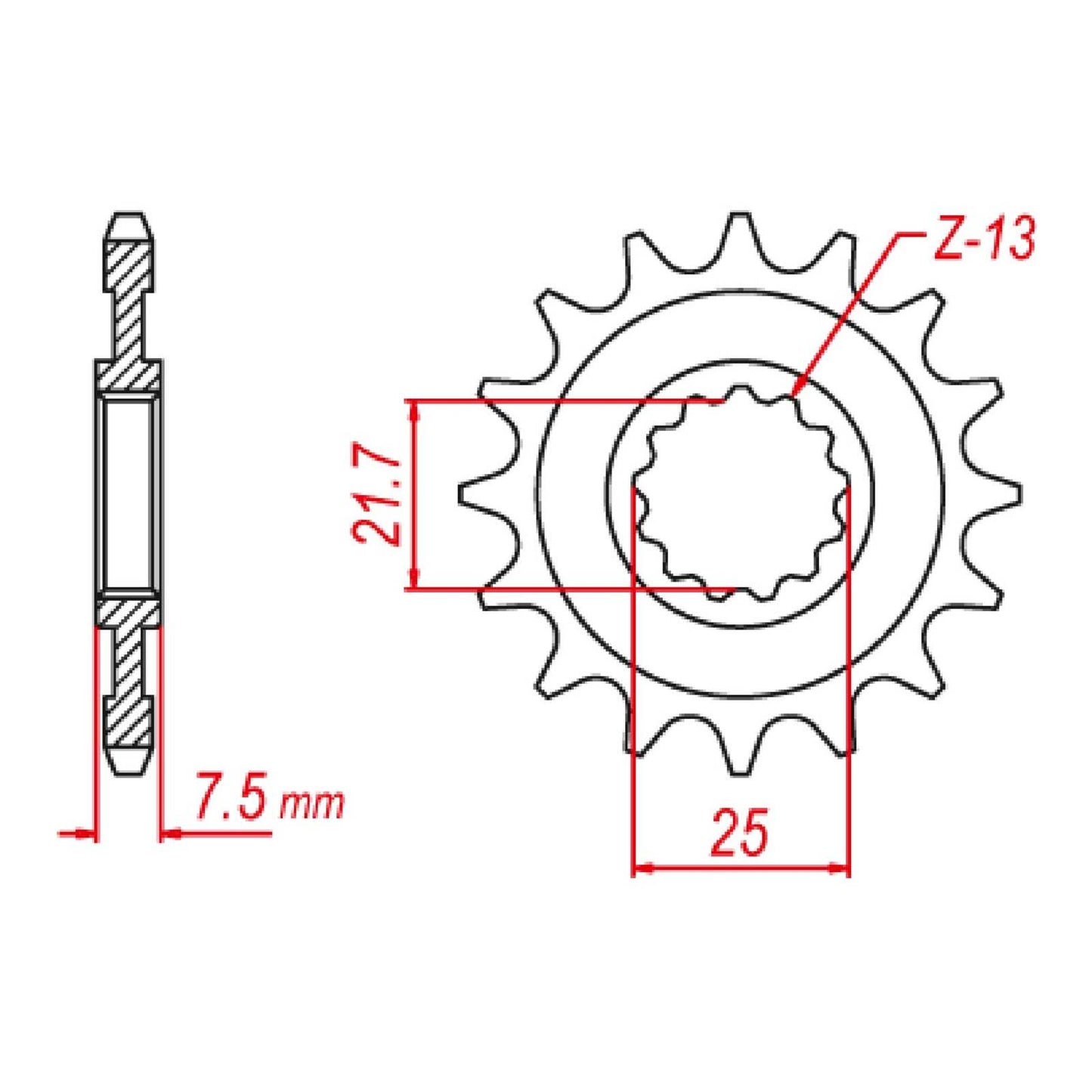 MTX 1536 Steel Front Sprocket #520 (15T) (10-536-15)