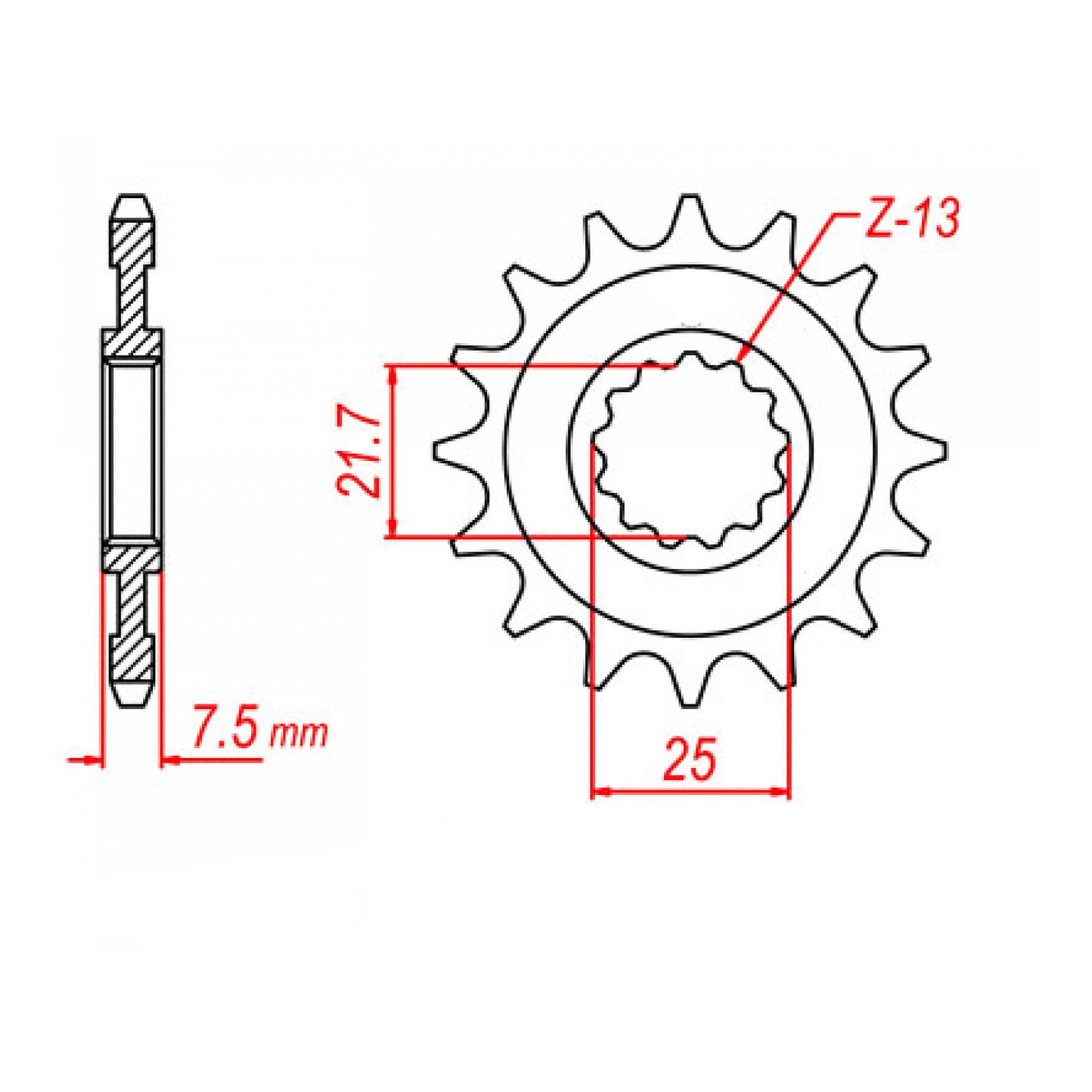 MTX 1536 Steel Front Sprocket #520 (16T) (10-536-16)