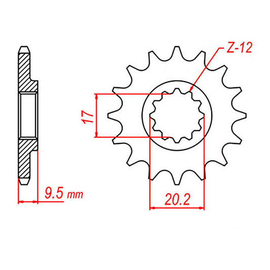 MTX 1906 Steel Front Sprocket #420 (13T) (10-KT4-13)