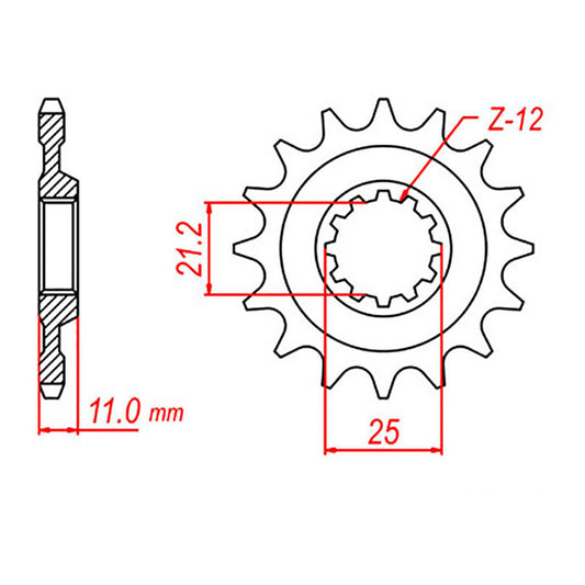 MTX 824 Steel Front Sprocket #520 (17T) (10-HQ5-17)