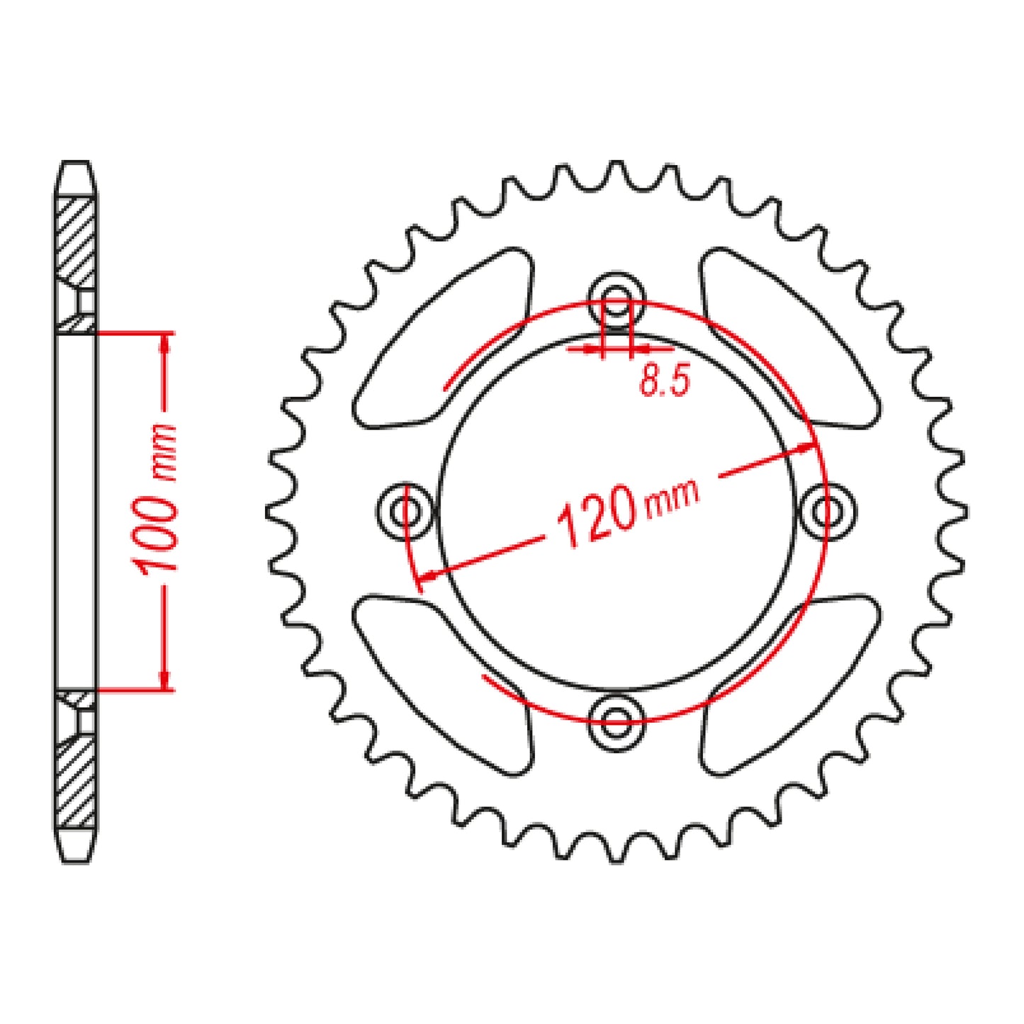 MTX 798 Steel Rear Sprocket #420 (420 Conversion) (49T) (11-02B-49)