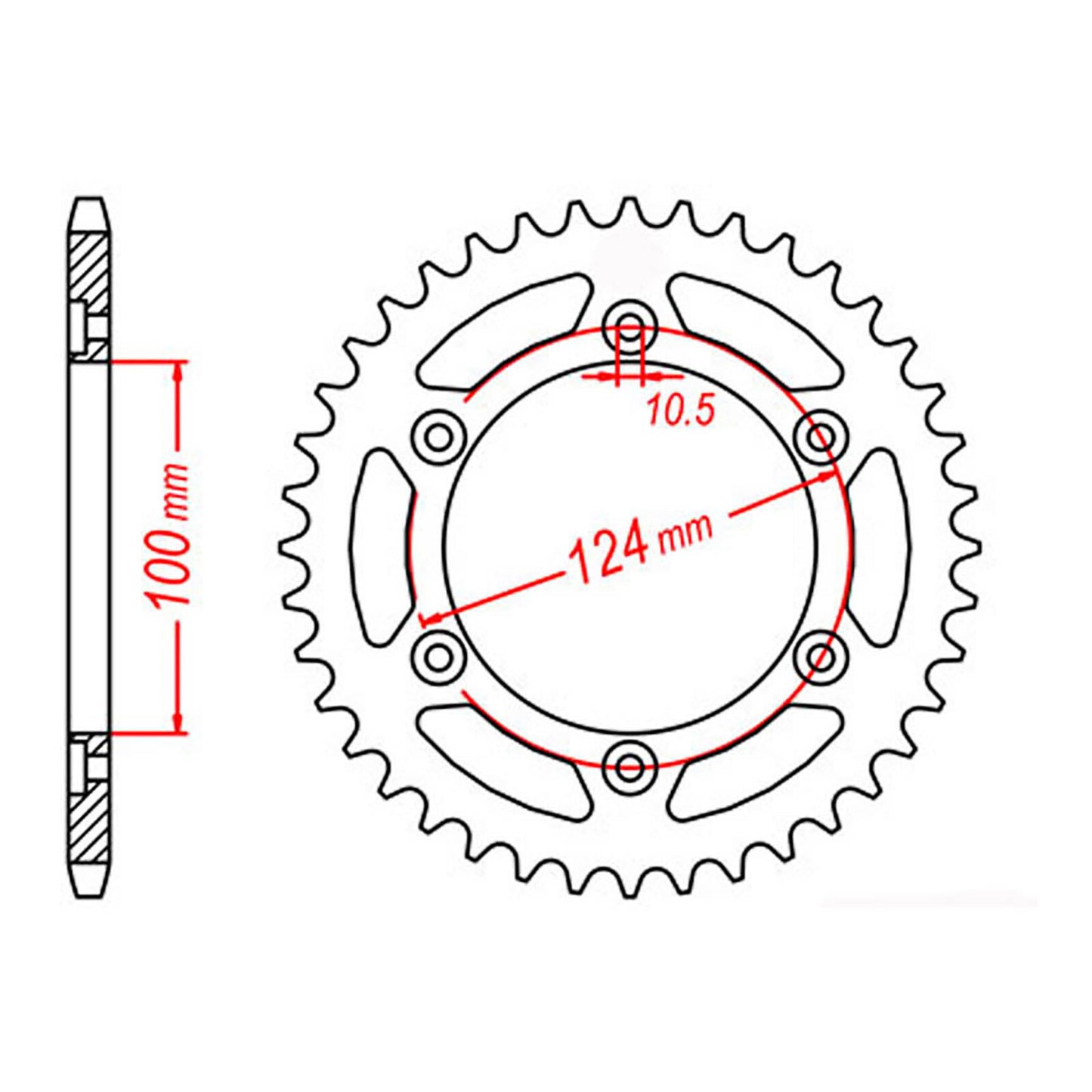 MTX 735 Steel Rear Sprocket #520 (38T) (11-735-38)