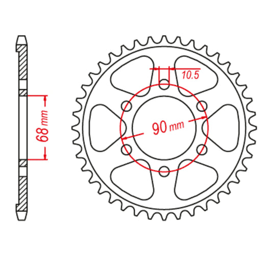 MTX 1224 Steel Rear Sprocket #520 (36T) (11-1224-36)