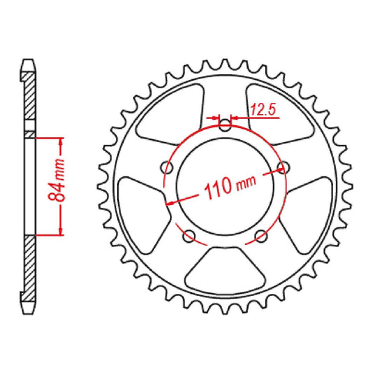 MTX 1225 Steel Rear Sprocket #520 (41T) (11-1225-41)