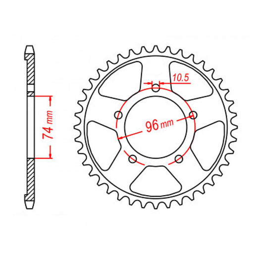 MTX 1313 Steel Rear Sprocket #525 (40T) (11-KY2-40)