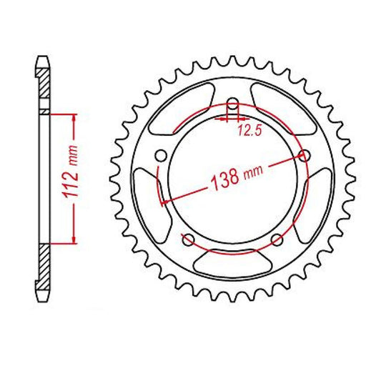 MTX 1316 Steel Rear Sprocket #520 (43T) (11-MGZ-43)