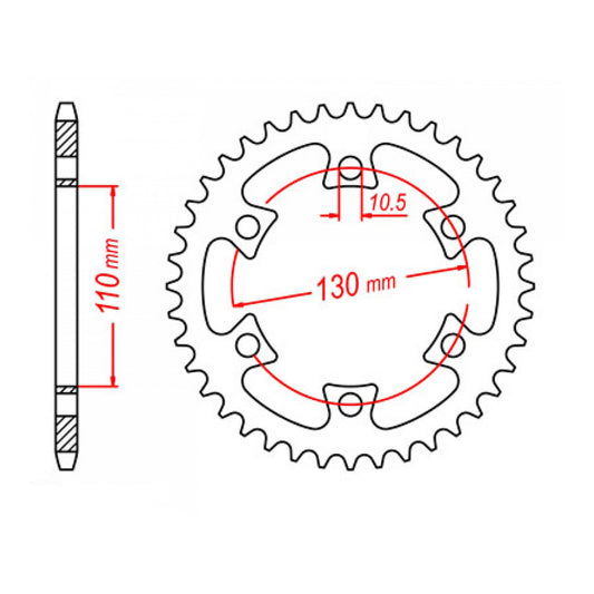MTX 1421 Steel Rear Sprocket #530 (40T) (11-421-40)